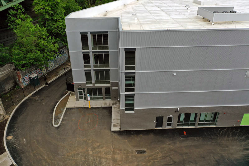 An aerial view of the ExtraSpace Storage located on Carson St. in Pittsburgh, Pennsylvania
