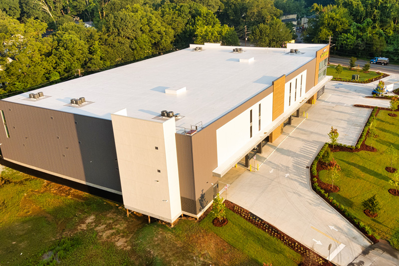 An aerial view of the Security Self Storage facility located on Memorial Drive in Atlanta, GA