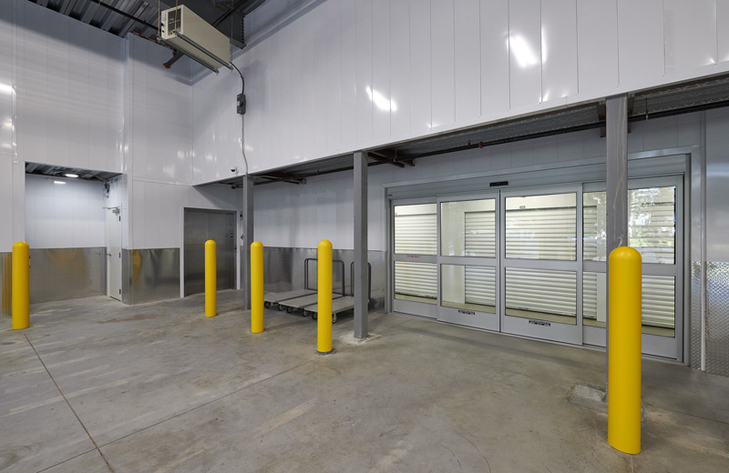 An interior view of the loading and unloading area of the ExtraSpace Storage in Glenolden, PA.